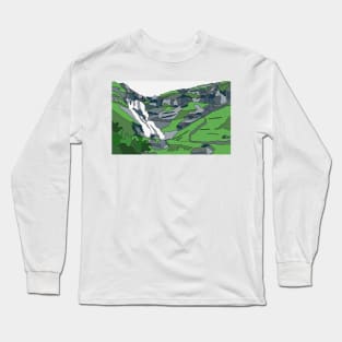 Faroe Islands Waterfall Long Sleeve T-Shirt